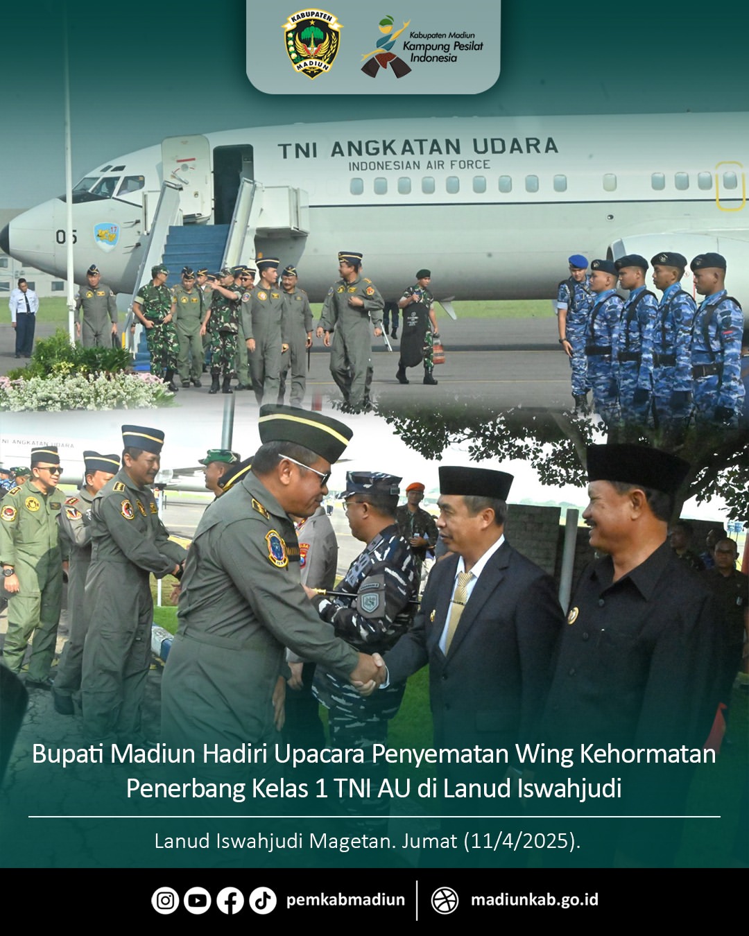 Ilustrasi Bupati Madiun Hadiri Upacara Penyematan Wing Kehormatan TNI AU